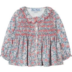 Blommig Blus Korallröd>Tartine et Chocolat New