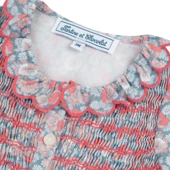 Blommig Blus Korallröd>Tartine et Chocolat New