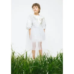 Blommig Blus Pearl White>Paade Mode