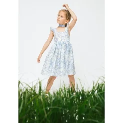 Blommig Klänning Anemone Blue><noscript><img width=