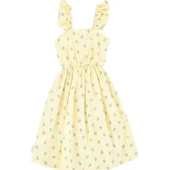 Blommig Randig Klänning Gul><noscript><img width=