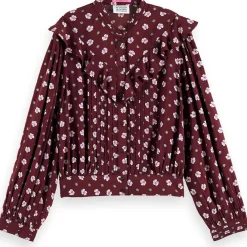 Blommig Volangprydd Skjorta Combo P>Scotch & Soda Clearance