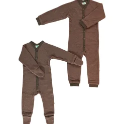 Bodysuit I Ullfleece Brun>Småfolk Sale
