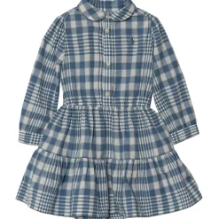Bomull Vardagsklänning Blue Cream Check>Ralph Lauren Best