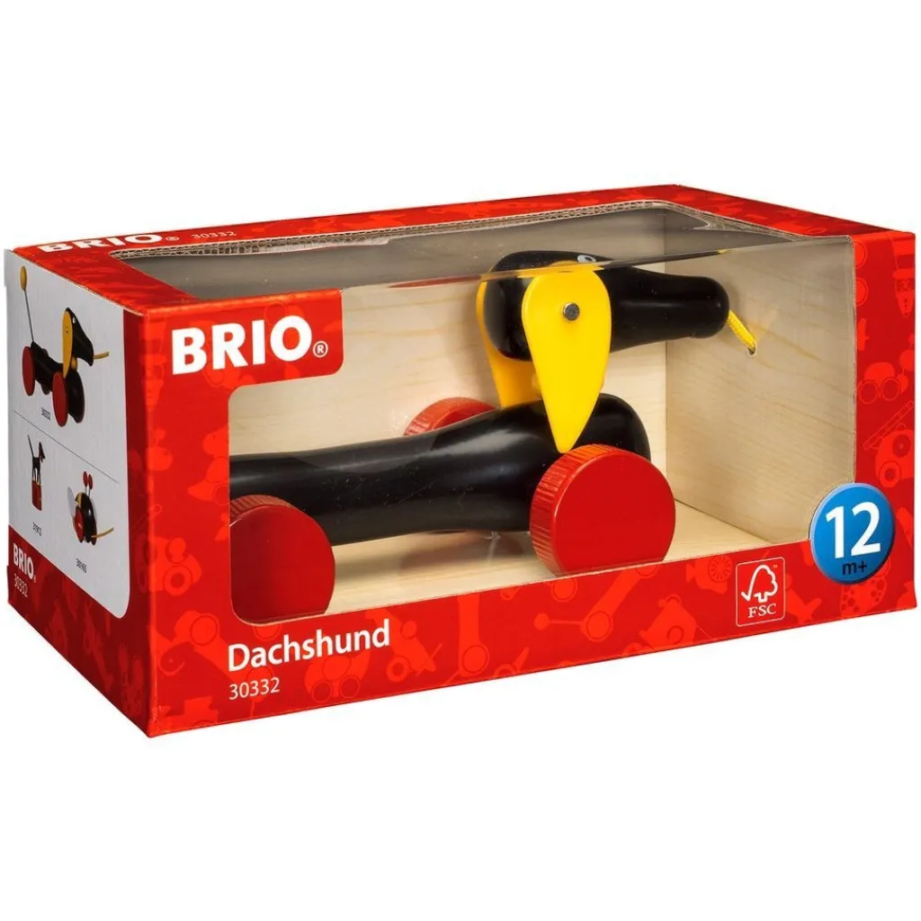 Baby - 30332 Dachshund Dragleksak Svart>BRIO
