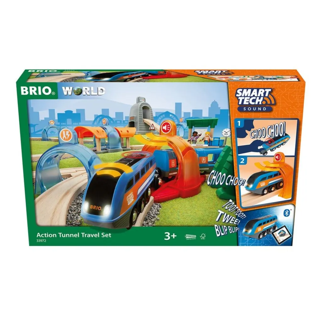 ® World - 33972 Smart Tech Sound Action Tunnel Travel Tågset>BRIO Best