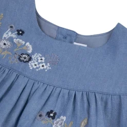 Broderad Klänning Blå>Tartine et Chocolat Best