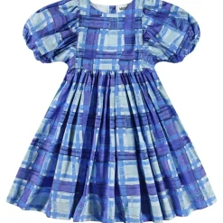 Calyita Short-Sleeved Dress Blue Checks>Molo Discount