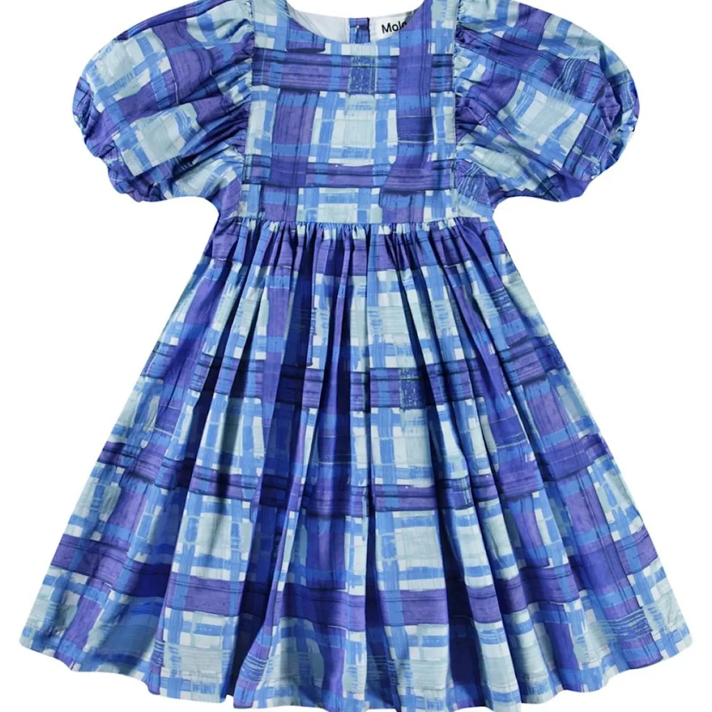 Calyita Short-Sleeved Dress Blue Checks>Molo Discount