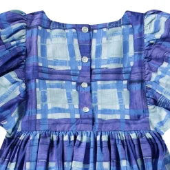 Calyita Short-Sleeved Dress Blue Checks>Molo Discount