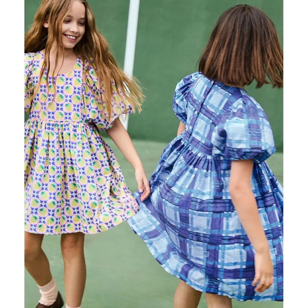 Calyita Short-Sleeved Dress Blue Checks>Molo Discount