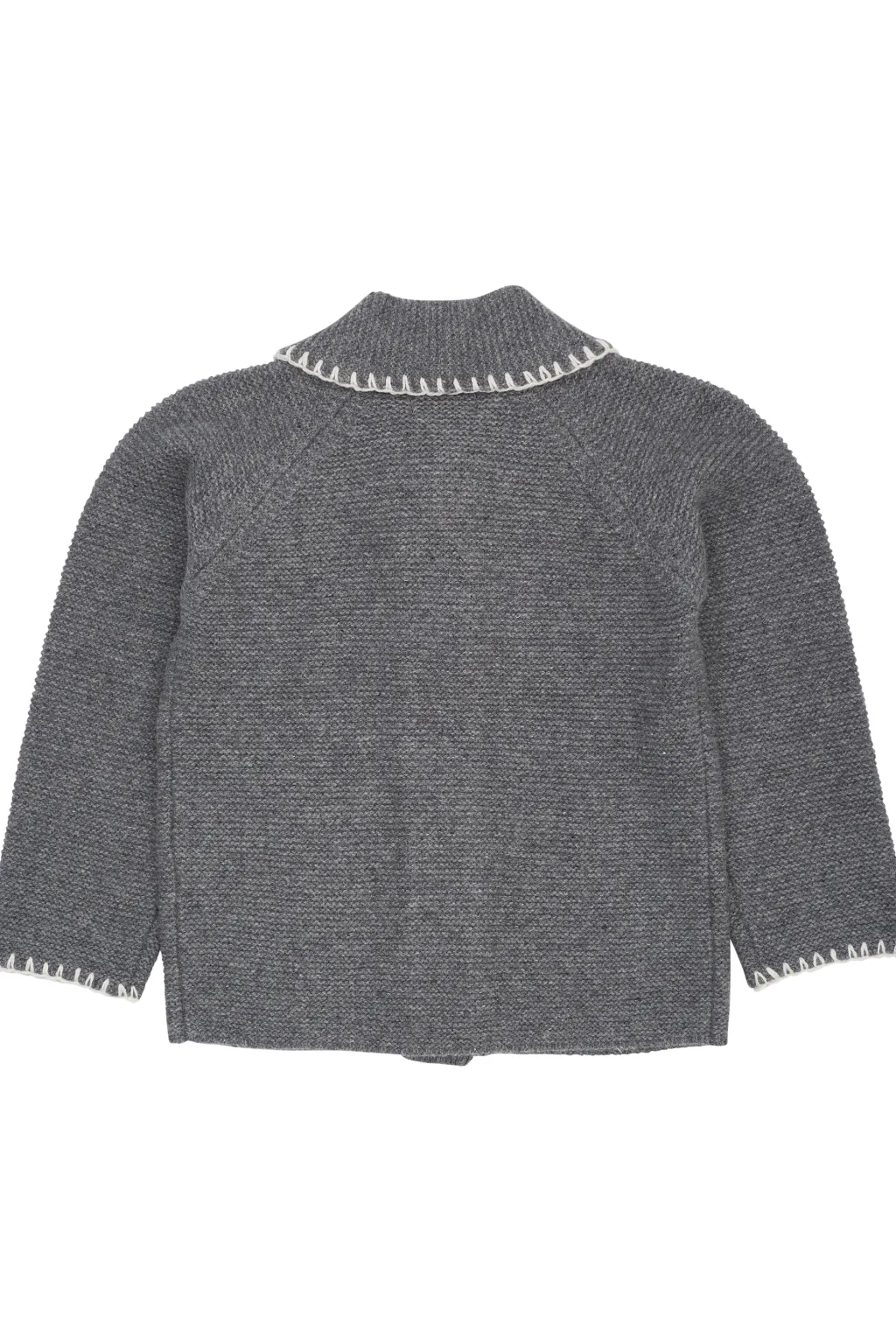 Cardigan I Lammull Med Krage Dark Grey Cream>Copenhagen Colors