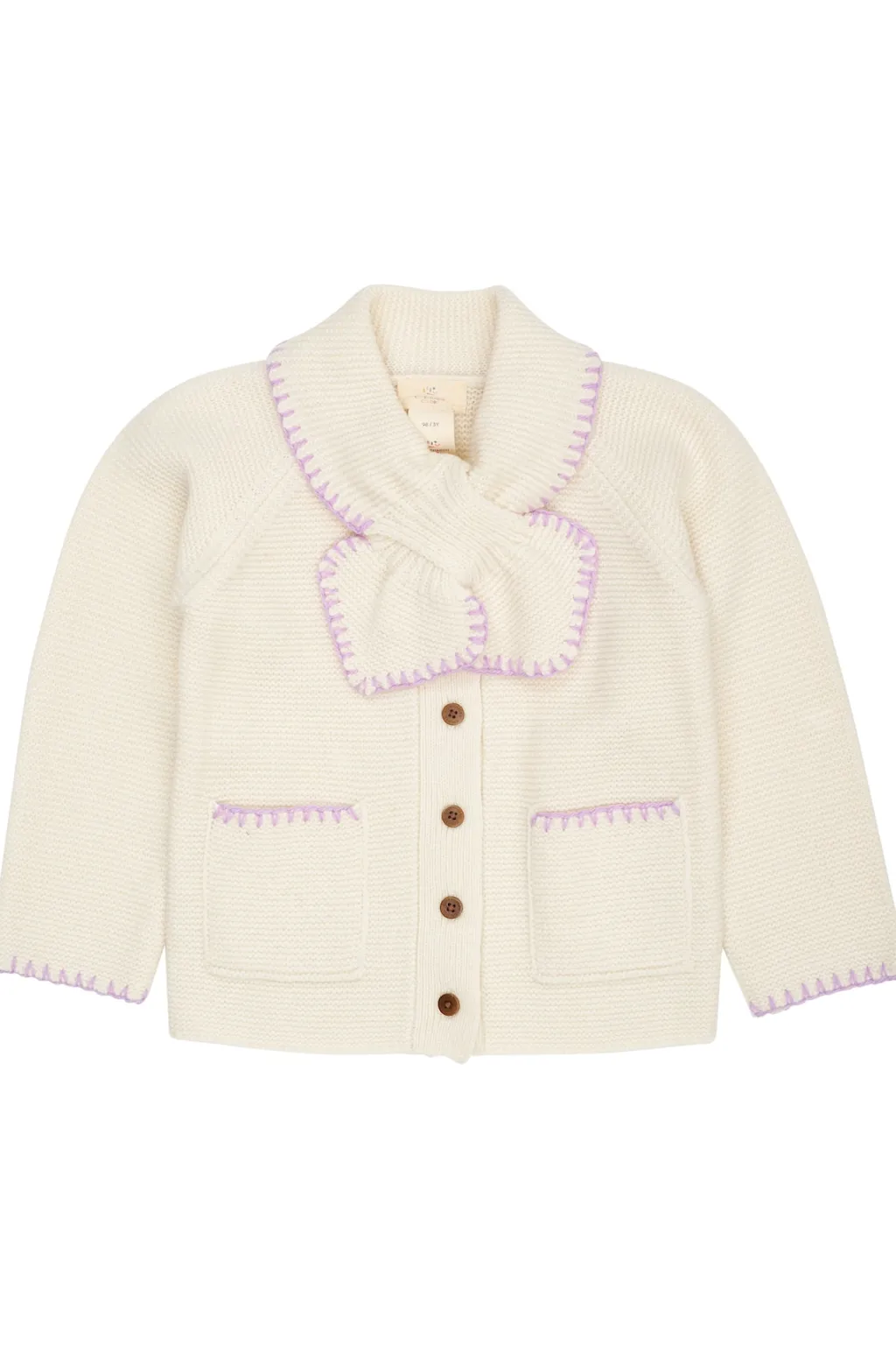 Cardigan I Lammull Med Krage Cream Lavender>Copenhagen Colors Outlet