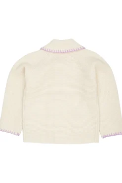 Cardigan I Lammull Med Krage Cream Lavender>Copenhagen Colors Outlet