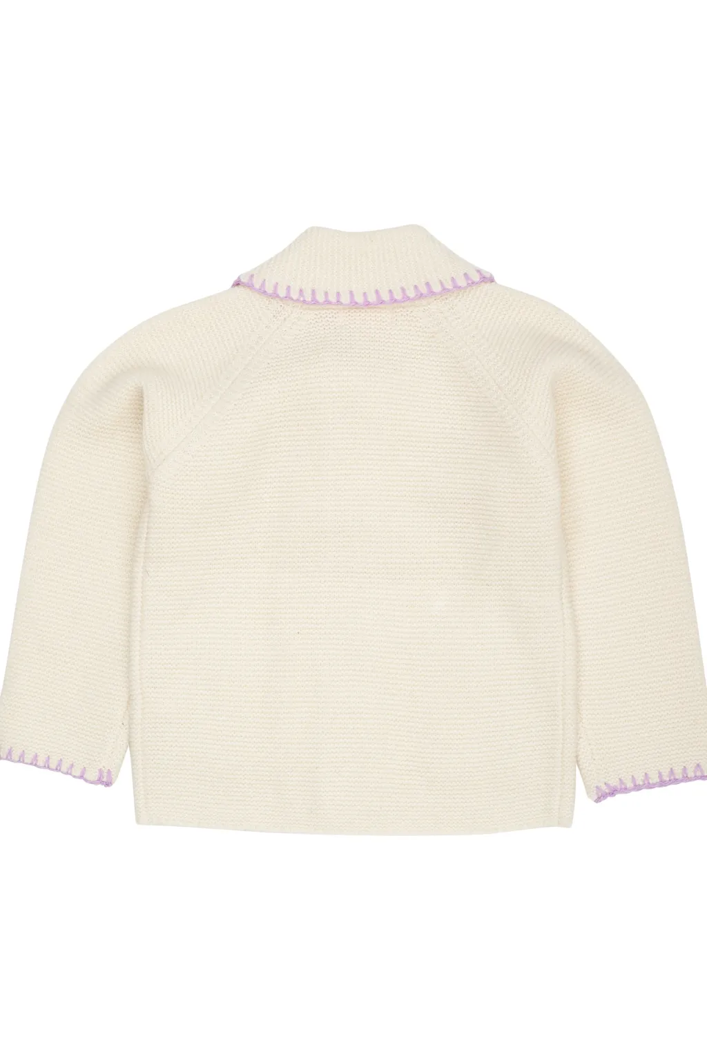 Cardigan I Lammull Med Krage Cream Lavender>Copenhagen Colors Outlet