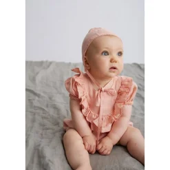 Charlotte Baby-klänning I Linne Rosa>My Little Cozmo Clearance