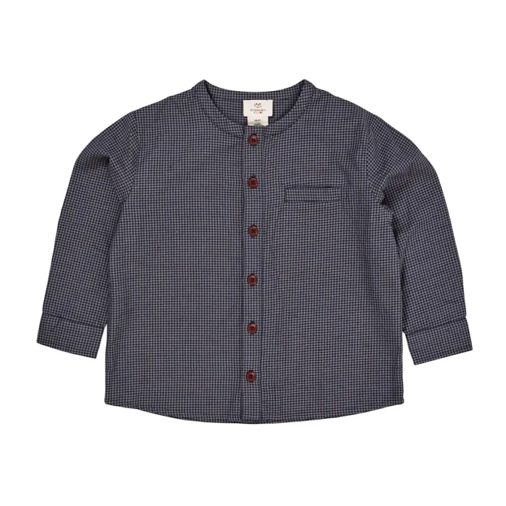 Check Shirt w. Placket Navy Check Combi>Copenhagen Colors Online
