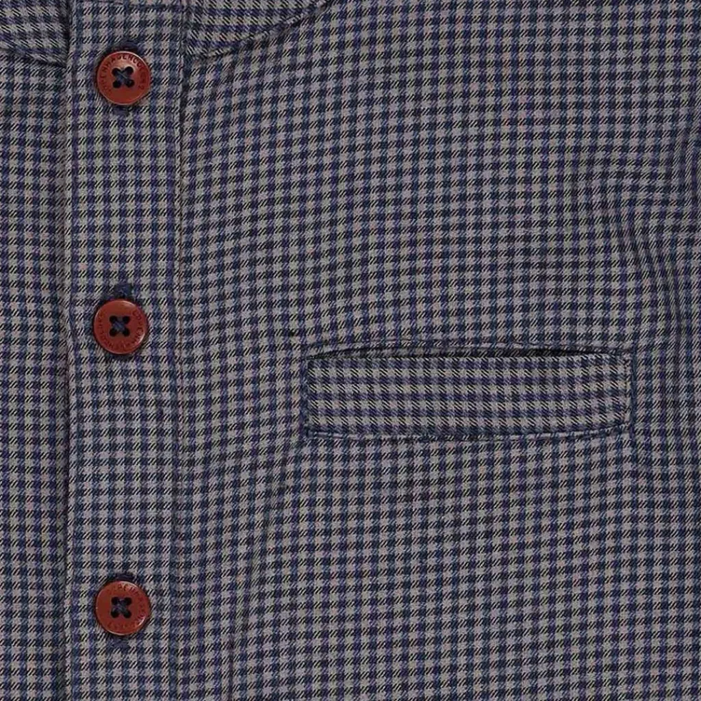 Check Shirt w. Placket Navy Check Combi>Copenhagen Colors Online