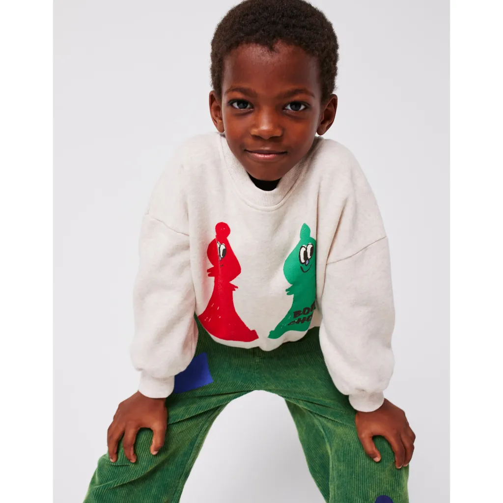 Checkmate Sweatshirt Offwhite>Bobo Choses Discount