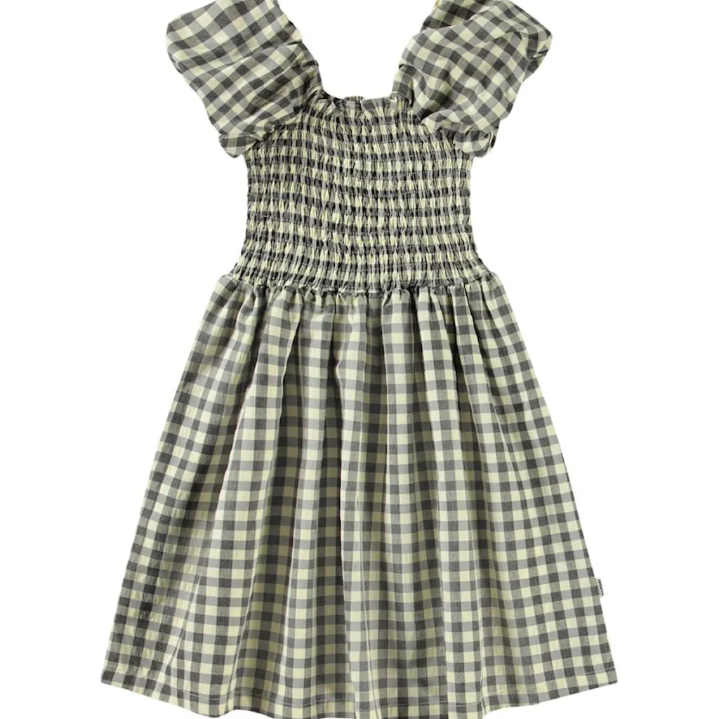 Cherisla Short-Sleeved Dress Sun Check>Molo New