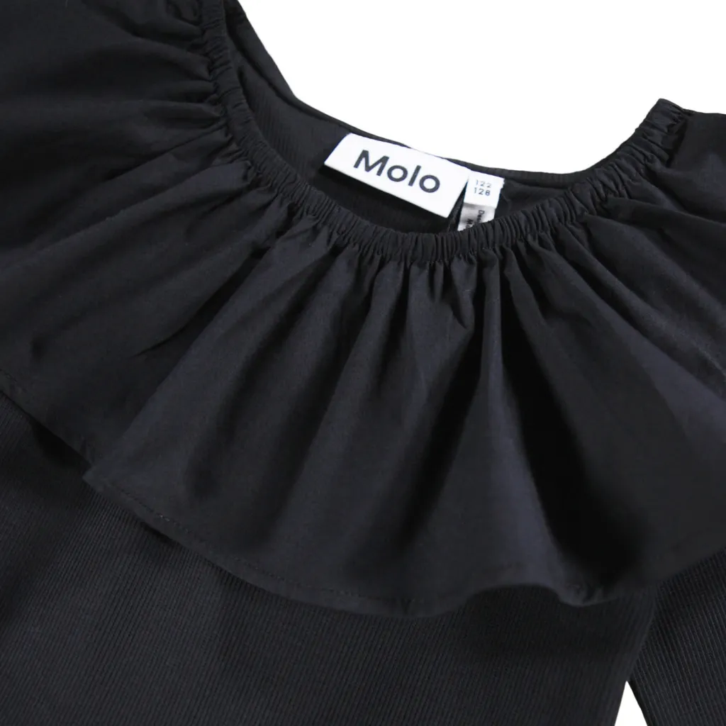 Cille Långärmad Klänning Black>Molo Sale