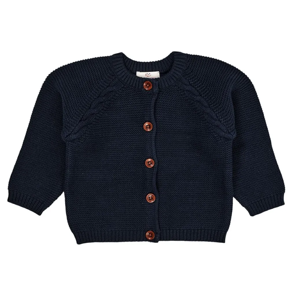 Classic Baby Cotton Cable Cardigan Navy>Copenhagen Colors New