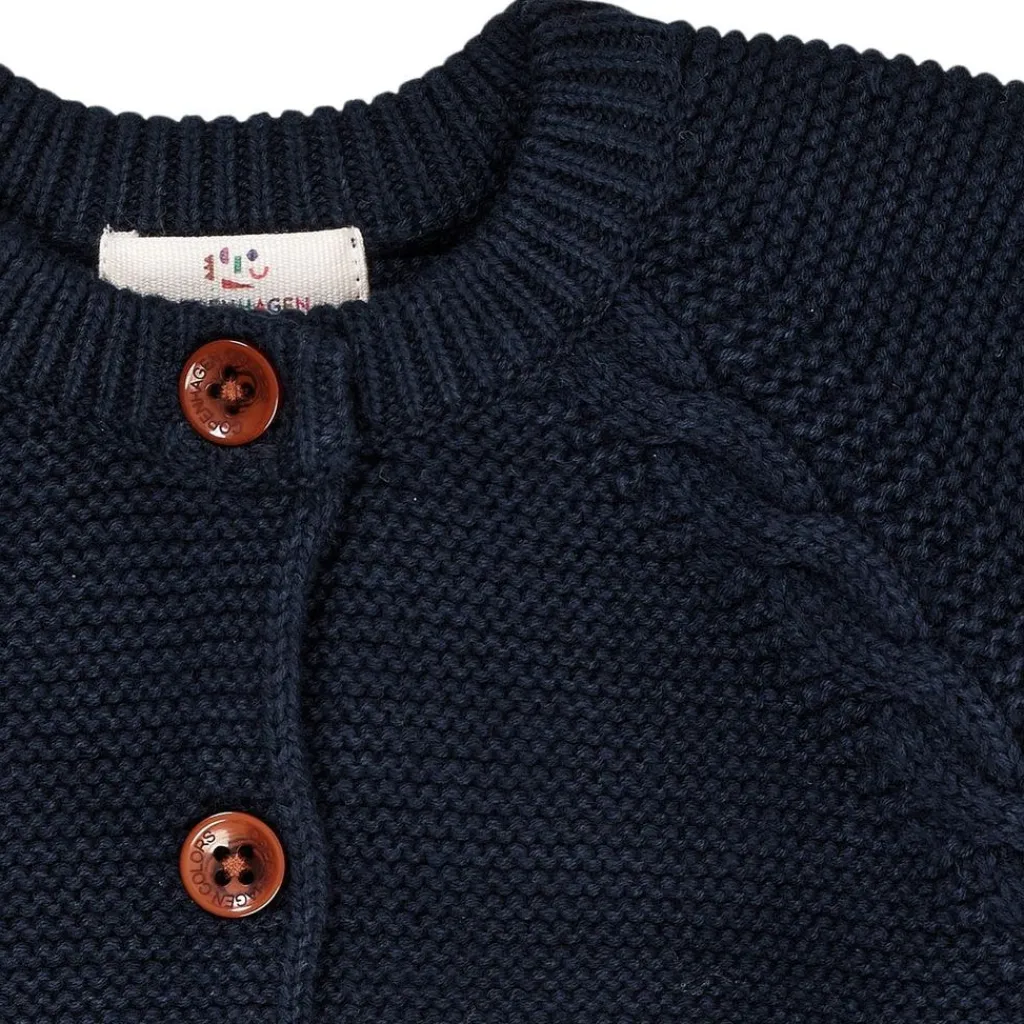 Classic Baby Cotton Cable Cardigan Navy>Copenhagen Colors New