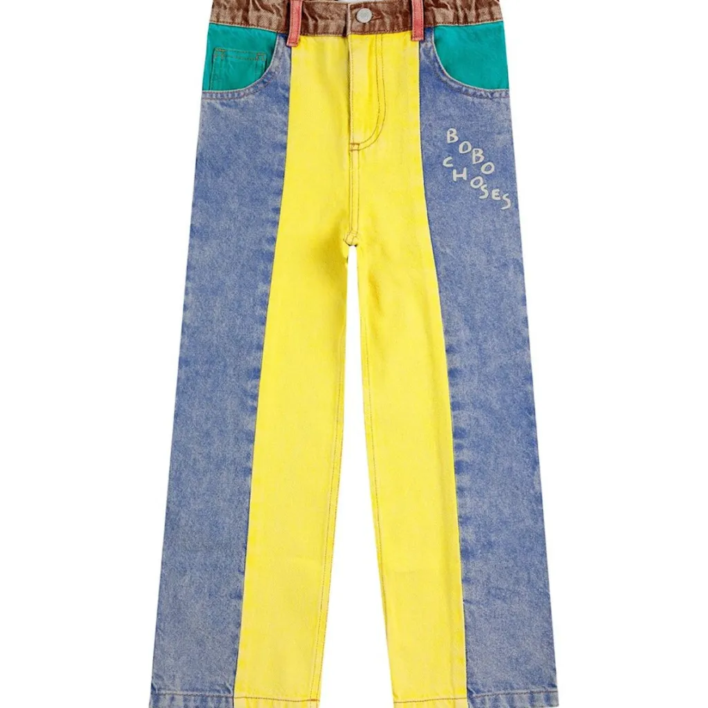 Color Block Byxor I Denim Multicolor>Bobo Choses Sale