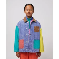 Color Block Jeansjacka Multicolor><noscript><img width=