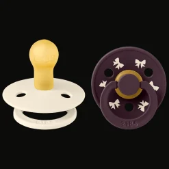 Colour Holiday Bow 2-pack Runda Latexnappar Ivory Plum>BIBS Clearance