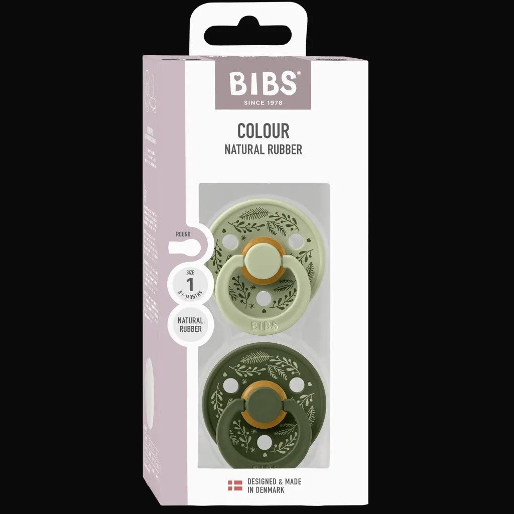 Colour Holiday Leaf 2-pack Runda Latexnappar Sage Hunter Green>BIBS Discount
