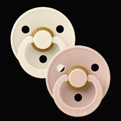 Colour 2-pack Runda Latexnappar Ivory Blush>BIBS