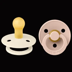 Colour 2-pack Runda Latexnappar Ivory Blush>BIBS