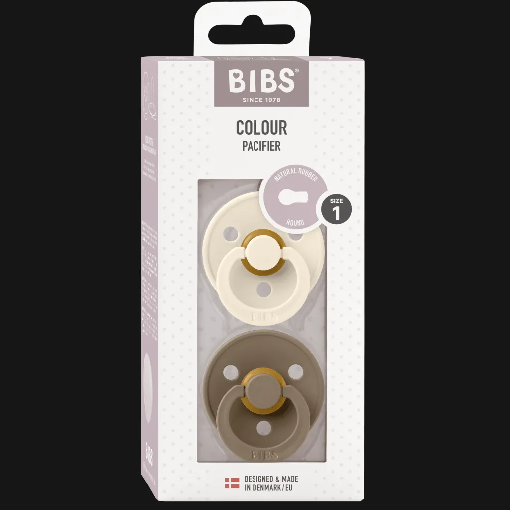 Colour 2-pack Runda Latexnappar Ivory Dark Oak>BIBS Clearance