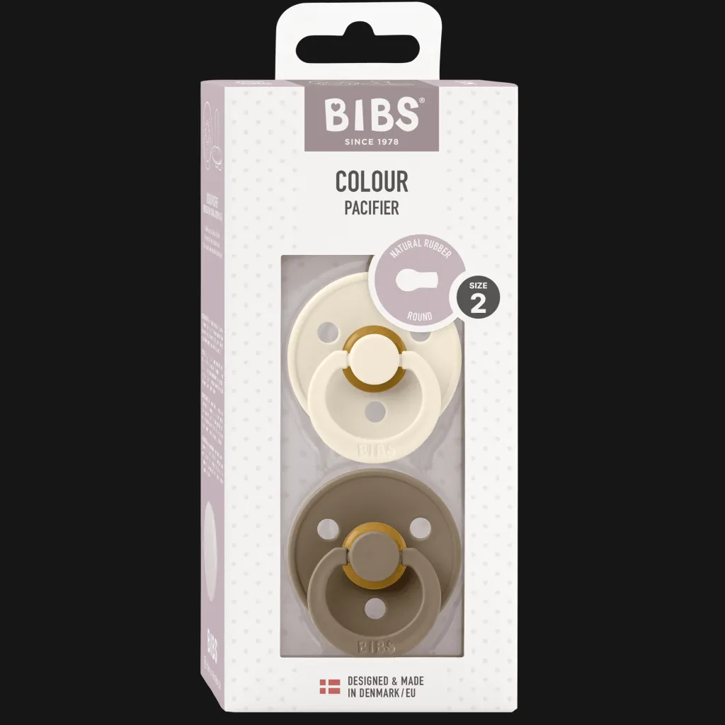 Colour 2-pack Runda Latexnappar Ivory Dark Oak>BIBS Clearance