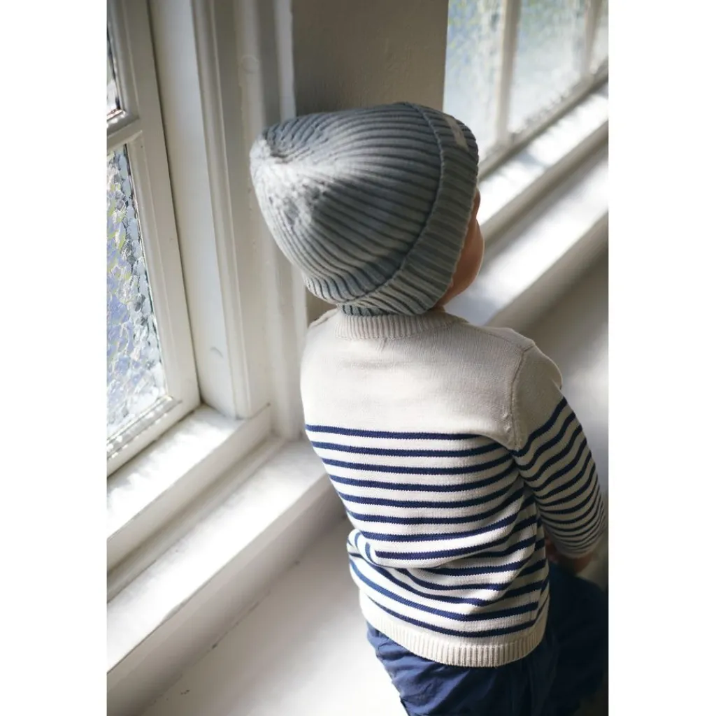 Cotton Knitted Classic Beanie Dusty Blue>Copenhagen Colors Best