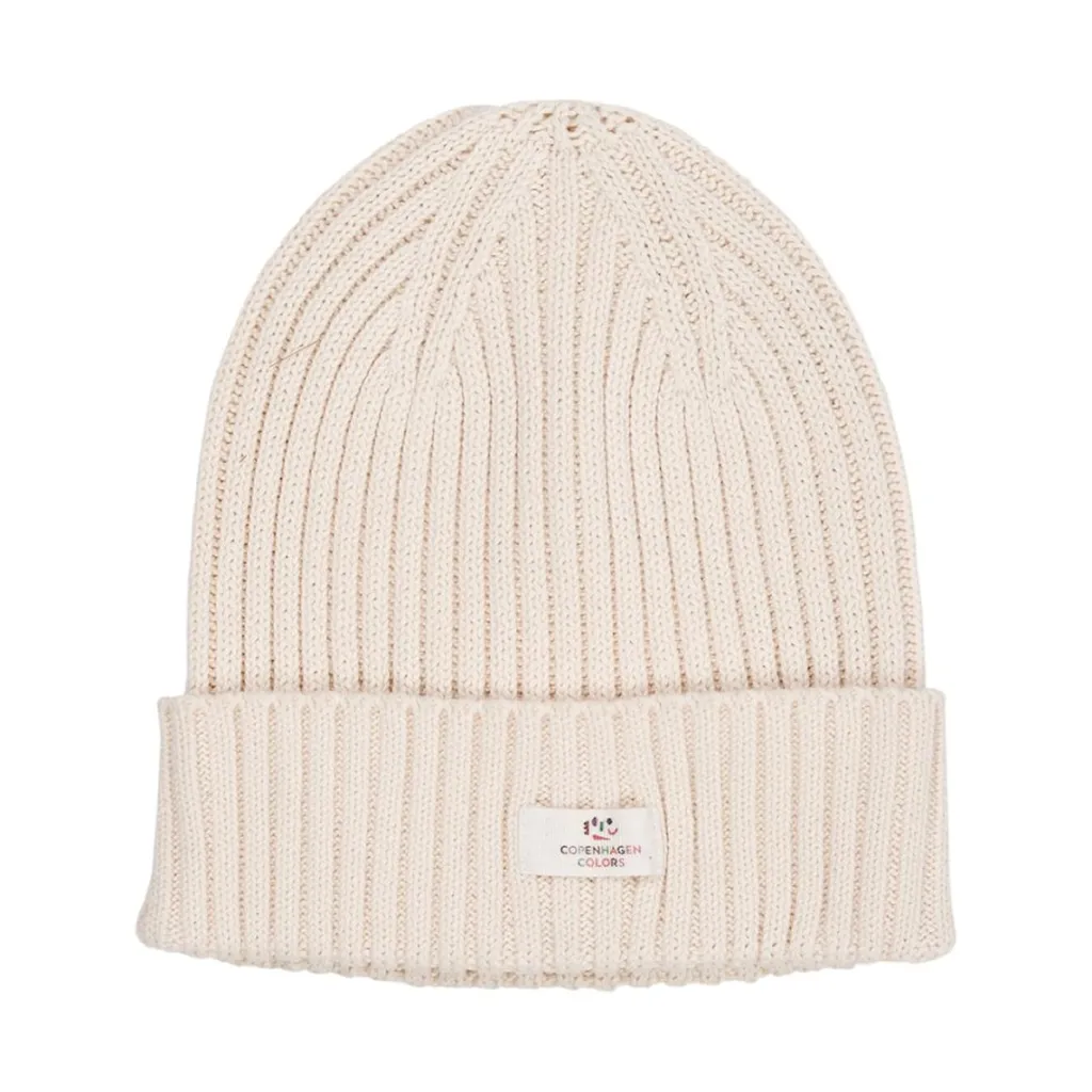 Cotton Knitted Classic Beanie Cream>Copenhagen Colors Online