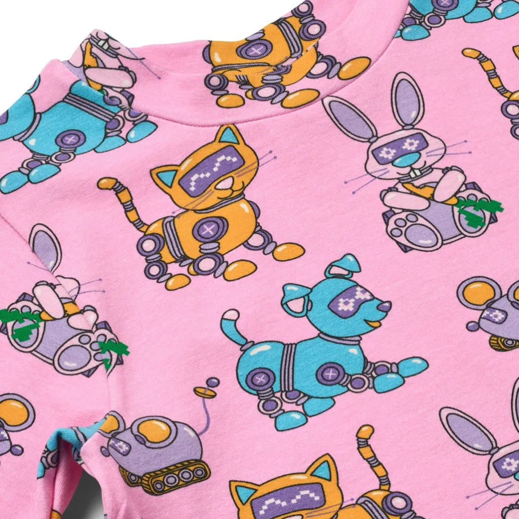 Dabinett With Robot Pets Långärmad T-shirt Pink Lilac>Småfolk