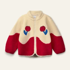 Dancing Dahlia Teddy-pälsjacka Ecru Red>Wynken Discount