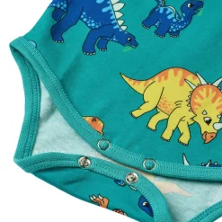 Dinosaurs Kortärmad Baby Body Teal><noscript><img width=