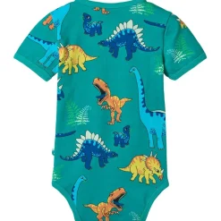 Dinosaurs Kortärmad Baby Body Teal><noscript><img width=