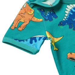 Dinosaurs Kortärmad Baby Body Teal><noscript><img width=
