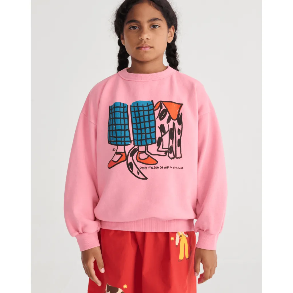 Dog Friendship Sweatshirt Pink>Bobo Choses Clearance