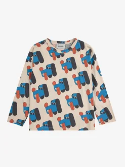 Doggy Mate All Over Långärmad T-shirt Offwhite>Bobo Choses Best