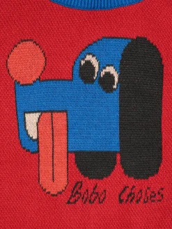 Doggy Mate Jacquard-jumper Red>Bobo Choses Clearance