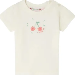 Dom T-shirt Med Körsbärstryck Gräddvit>Bonpoint
