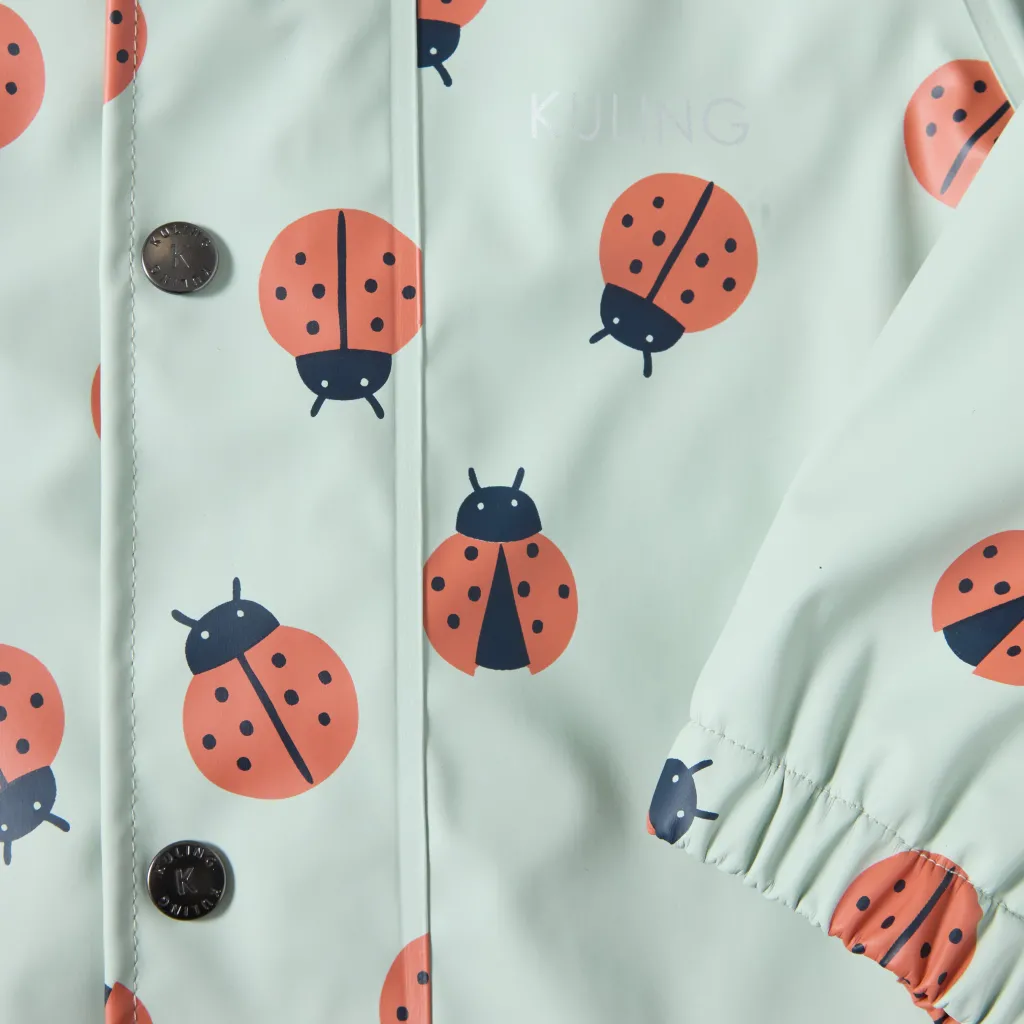 Douglas Fodrad Regnoverall Pale Green Ladybug>Kuling New