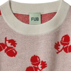 Ekollonmönstrad blus Ecru/Red>FUB Clearance
