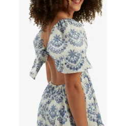 Ellory Broderad Mini Klänning Periwinkle><noscript><img width=
