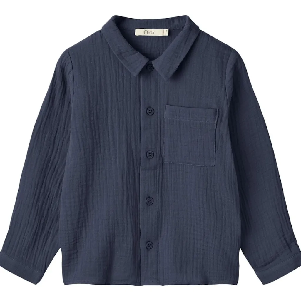 Elmo Långärmad Skjorta Insignia Blue>Fliink Outlet